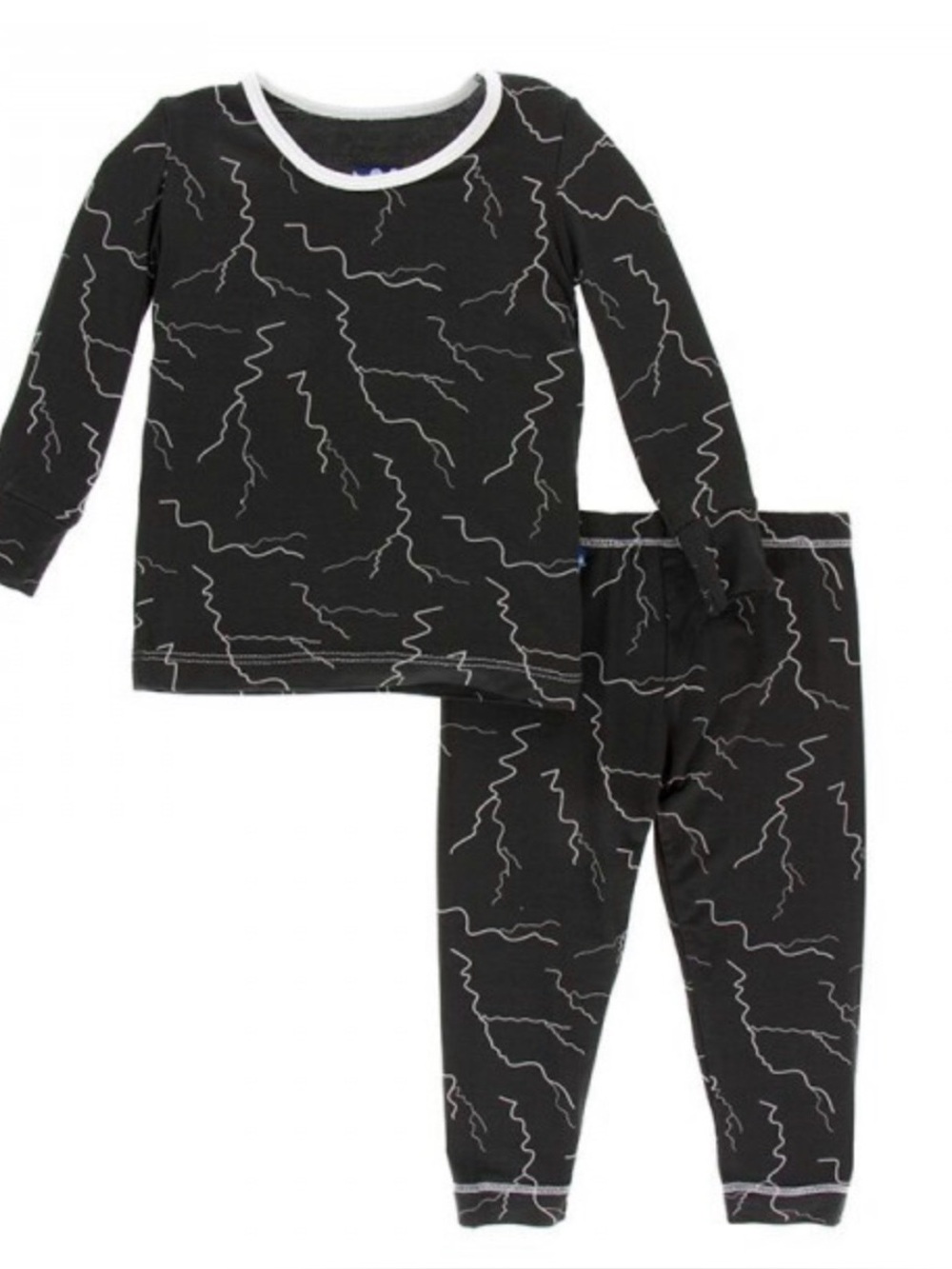 Kickee pants zebra lightning long sleeve pajama set size 6